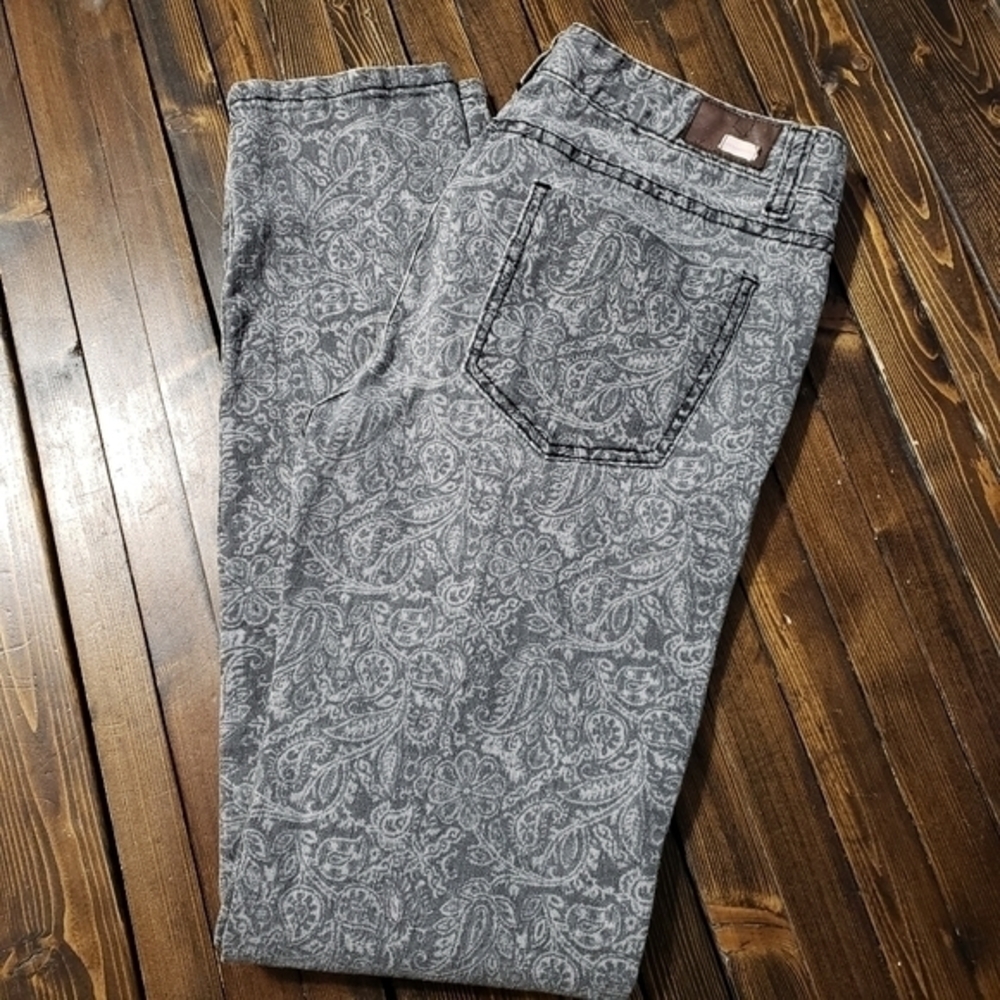 BILLABONG Gray Paisley Skinny Jeans Junior Size 7